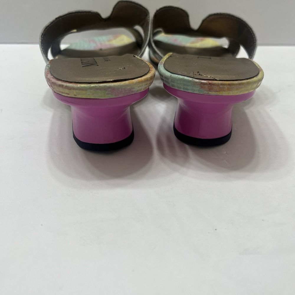 Mezzo By Vaneli Multicolored Slide Sandals Snake-Skin Print Pink Heel Women 10.5 - Picture 7 of 9